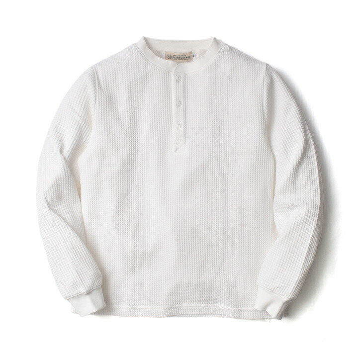 サーマル ワッフル ヘンリーネック 長袖 メンズ アメカジ 厚手 ロンT