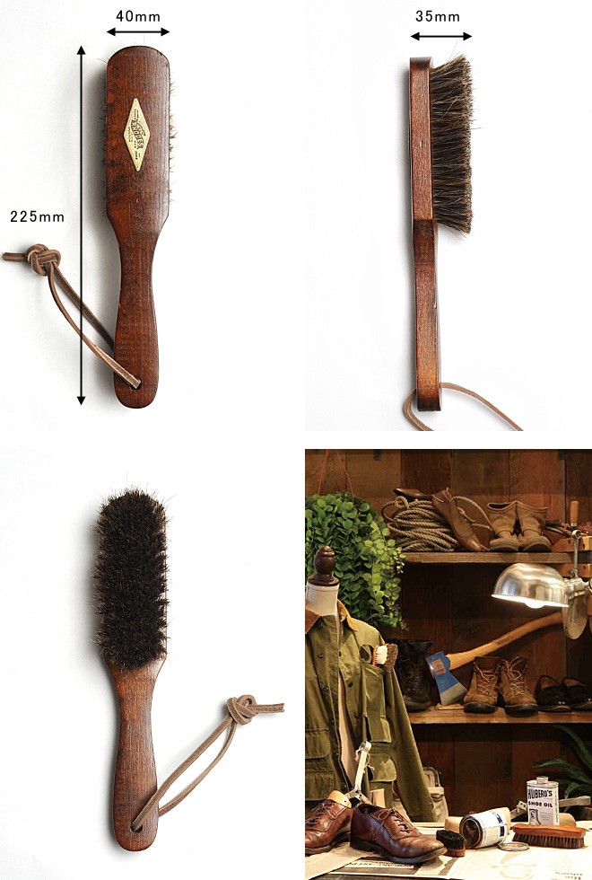 洋服 ブラシ おしゃれ 馬毛 靴磨き シューケア レトロ アンティーク調