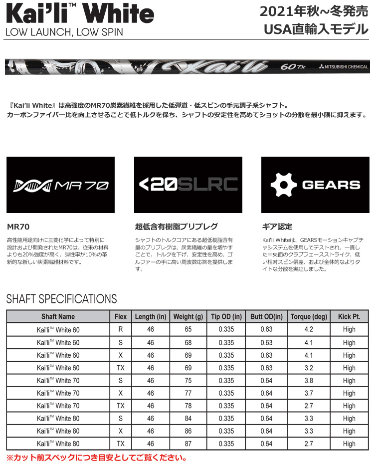 Titleist（タイトリスト） ゴルフ スリーブ付きシャフト USA三菱 Kaili