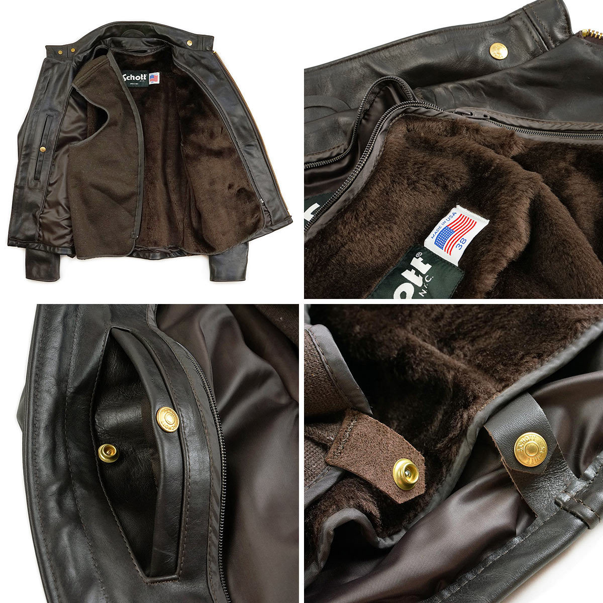 Schott N.Y.C（ショット） SCHOTT 141 シングルライダース ブラウン