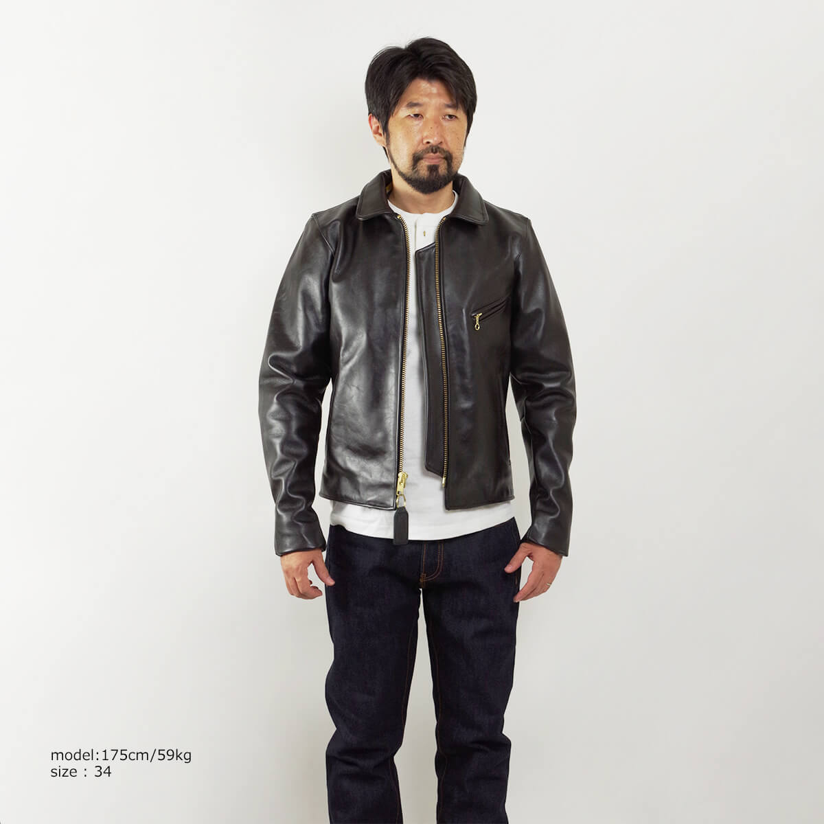 VANSON（バンソン） VANSON ENF シングル ライダース ブラック