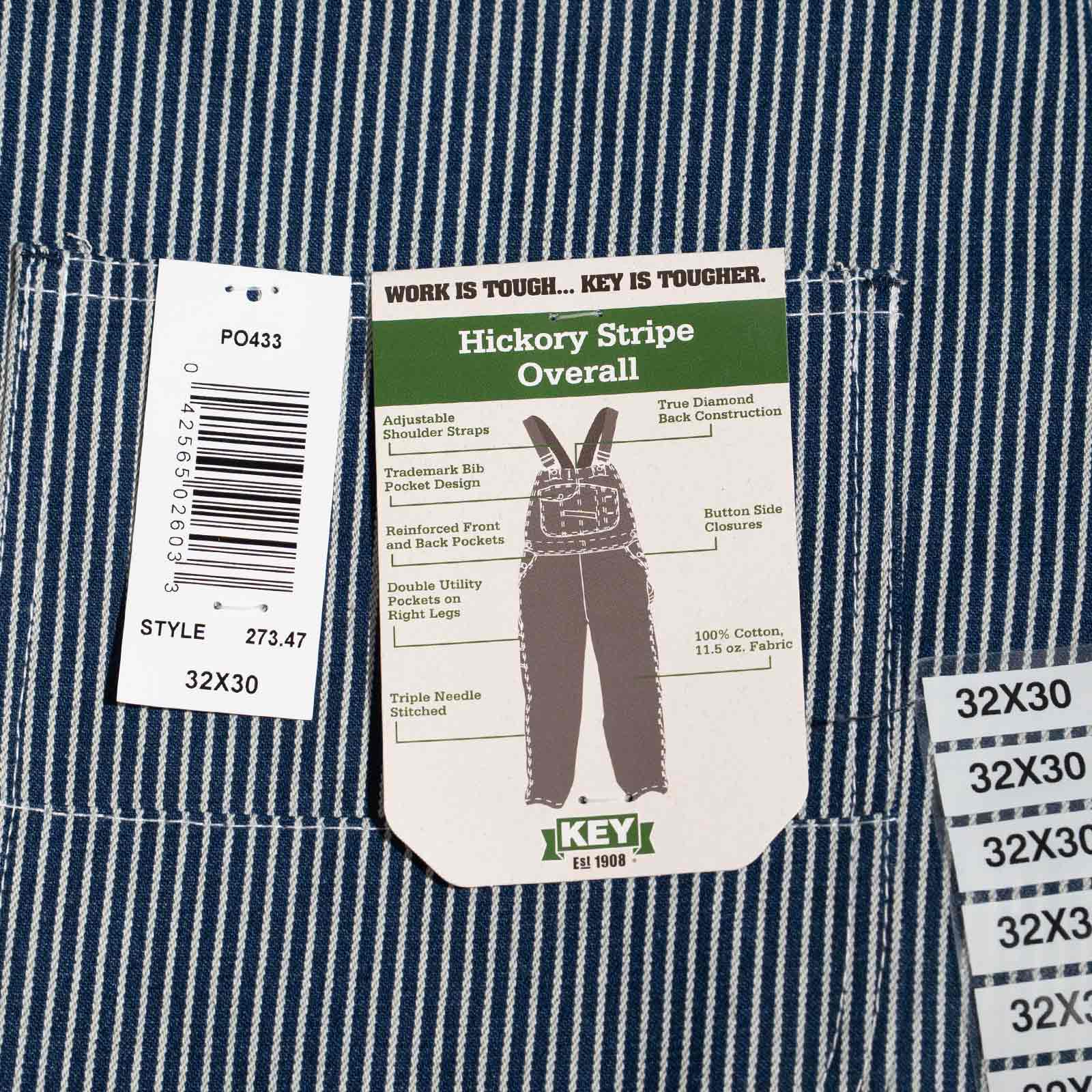 BAY SIDE（ベイサイド） キー KEY ヒッコリーストライプ ビブ