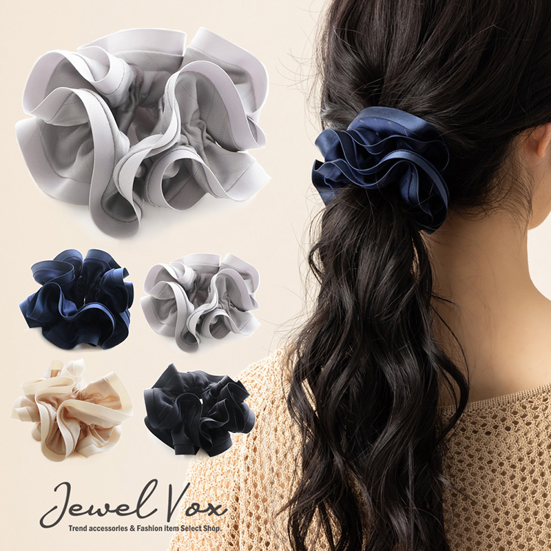 Jewel VOX シュシュ 黒 レディース ヘアアクセサリー グログラン