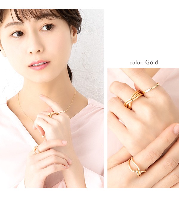 Jewel VOX 指輪 リング 3点 セット レディース 女性 シンプル メタル