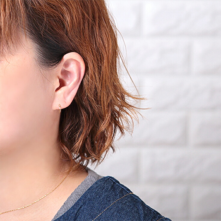 ピアス レディース k18 18金 18k フープ フープピアス 10mm