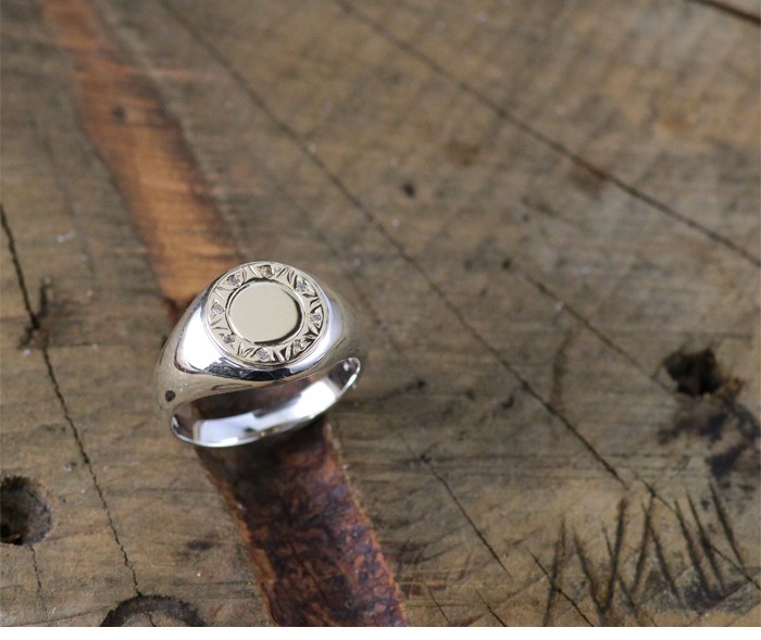 リング ピンキーリング メンズ 指輪 印台 ダイヤモンド シルバー925 金