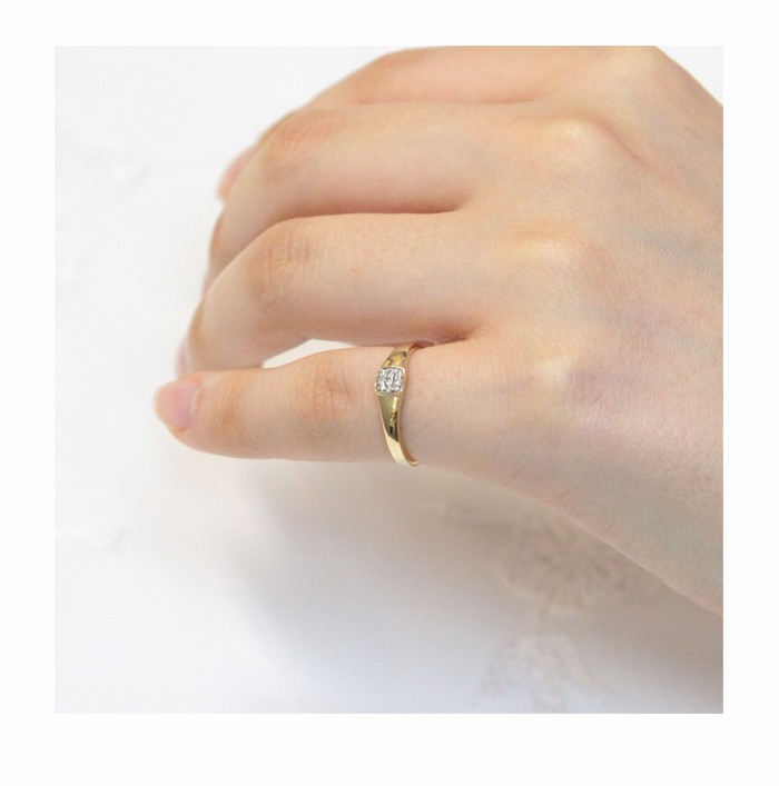 ピンキーリング レディース k10 10k 10金 リング 指輪 ダイヤモンド