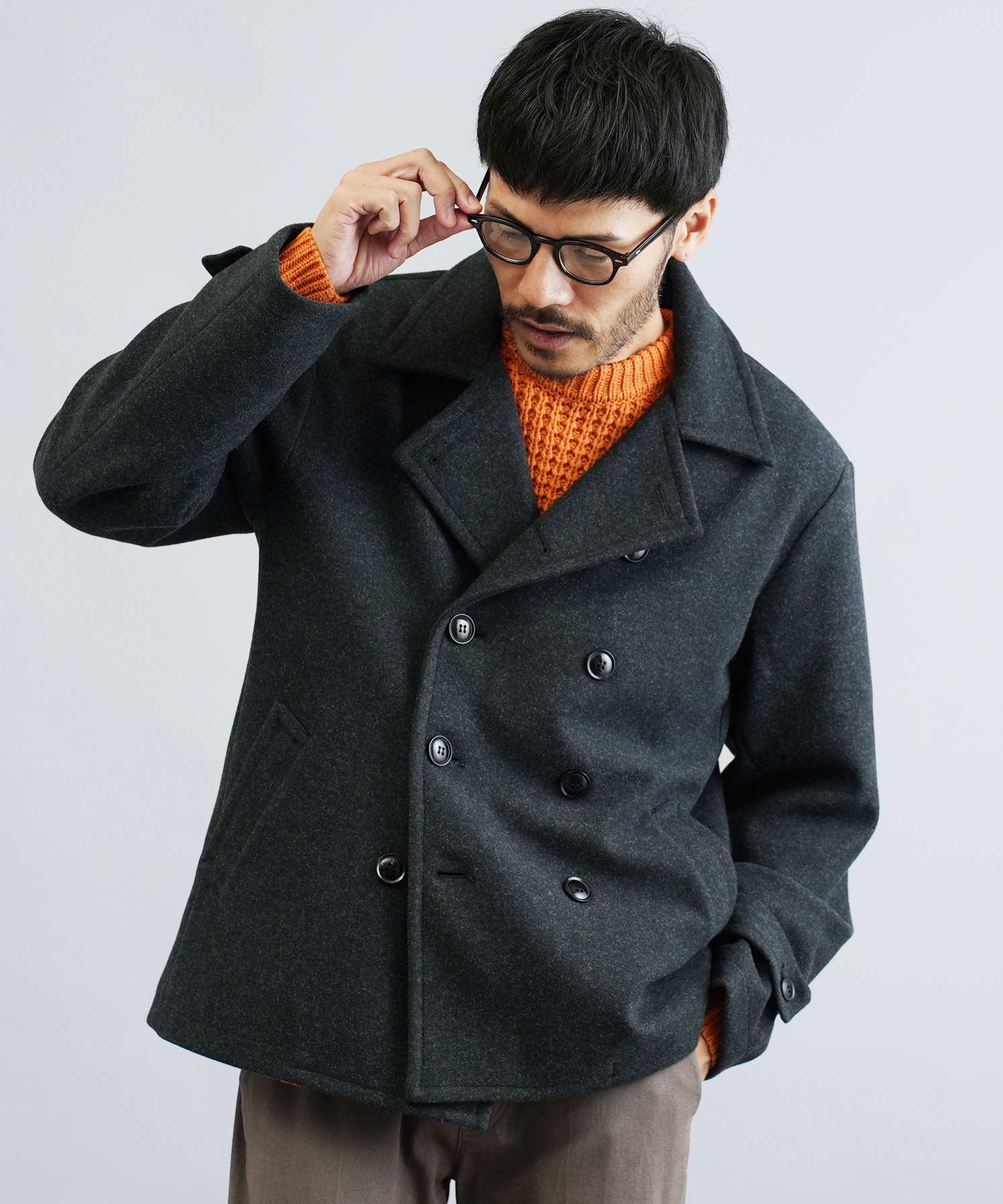 JIGGYS SHOP（ジギーズショップ） Pコート メンズ アウター ショート丈