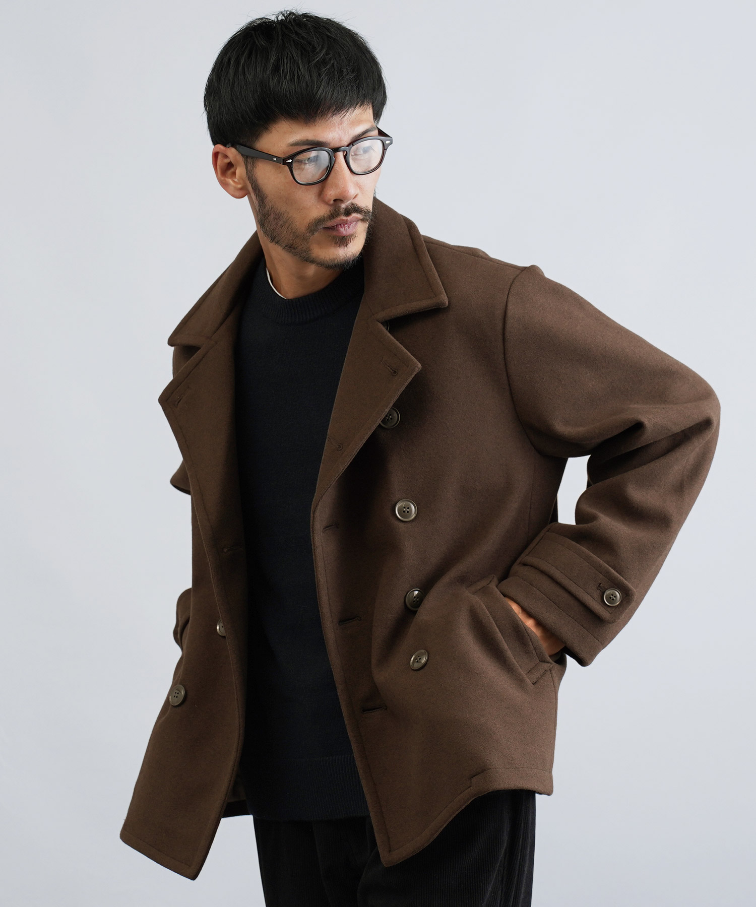 JIGGYS SHOP（ジギーズショップ） Pコート メンズ アウター ショート丈