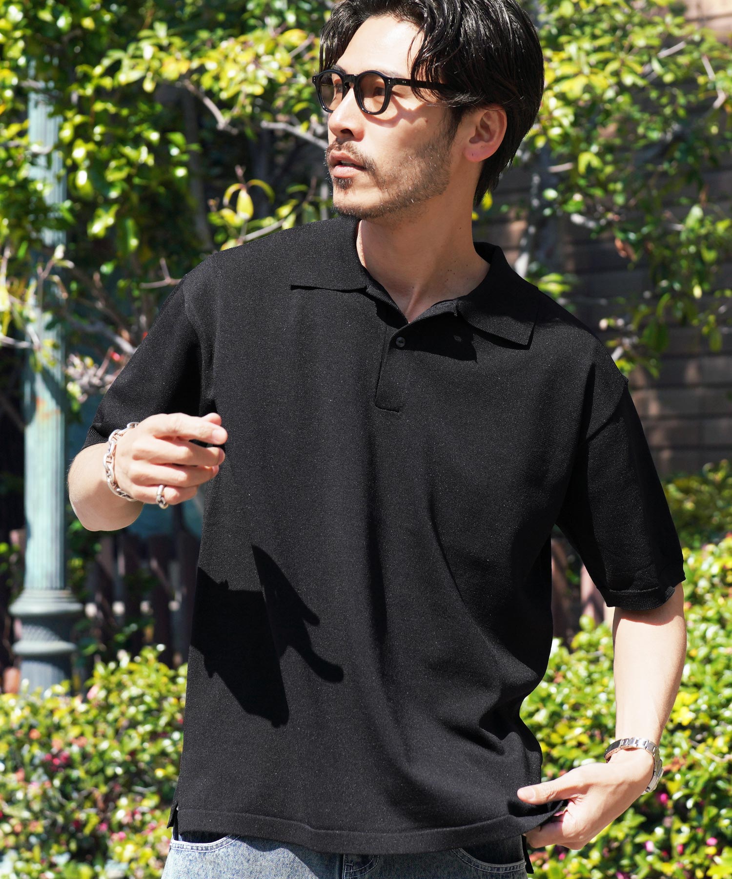 JIGGYS SHOP（ジギーズショップ） ポロシャツ メンズ トップス 5分袖