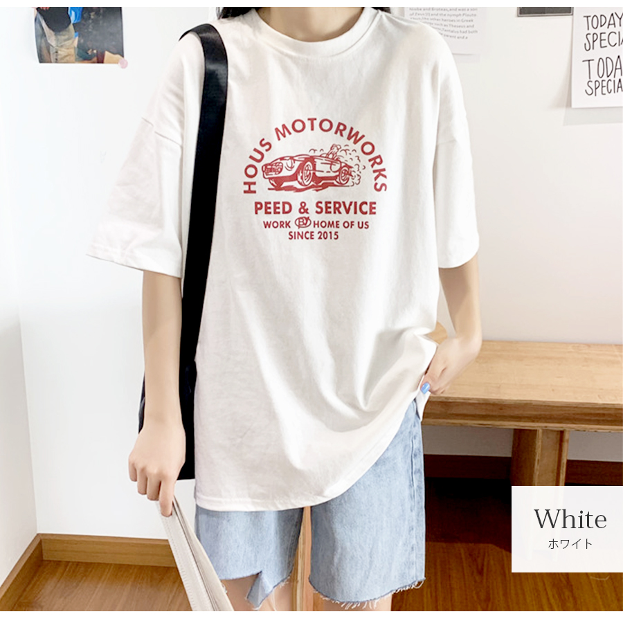 ロゴ Tシャツ オーバーサイズ 半袖 トップス シャツ カットソー 韓国