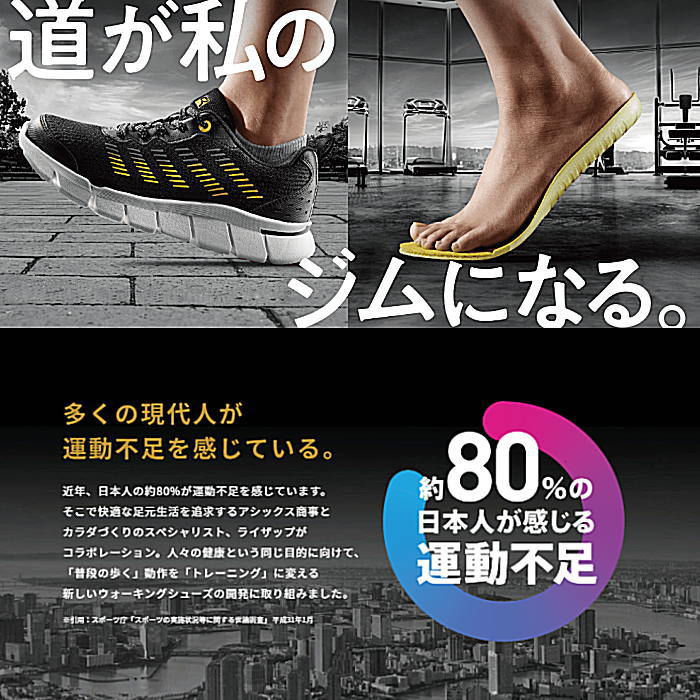 アシックス商事 RIZAP ライザップ ラクウォーク レディース スニーカー