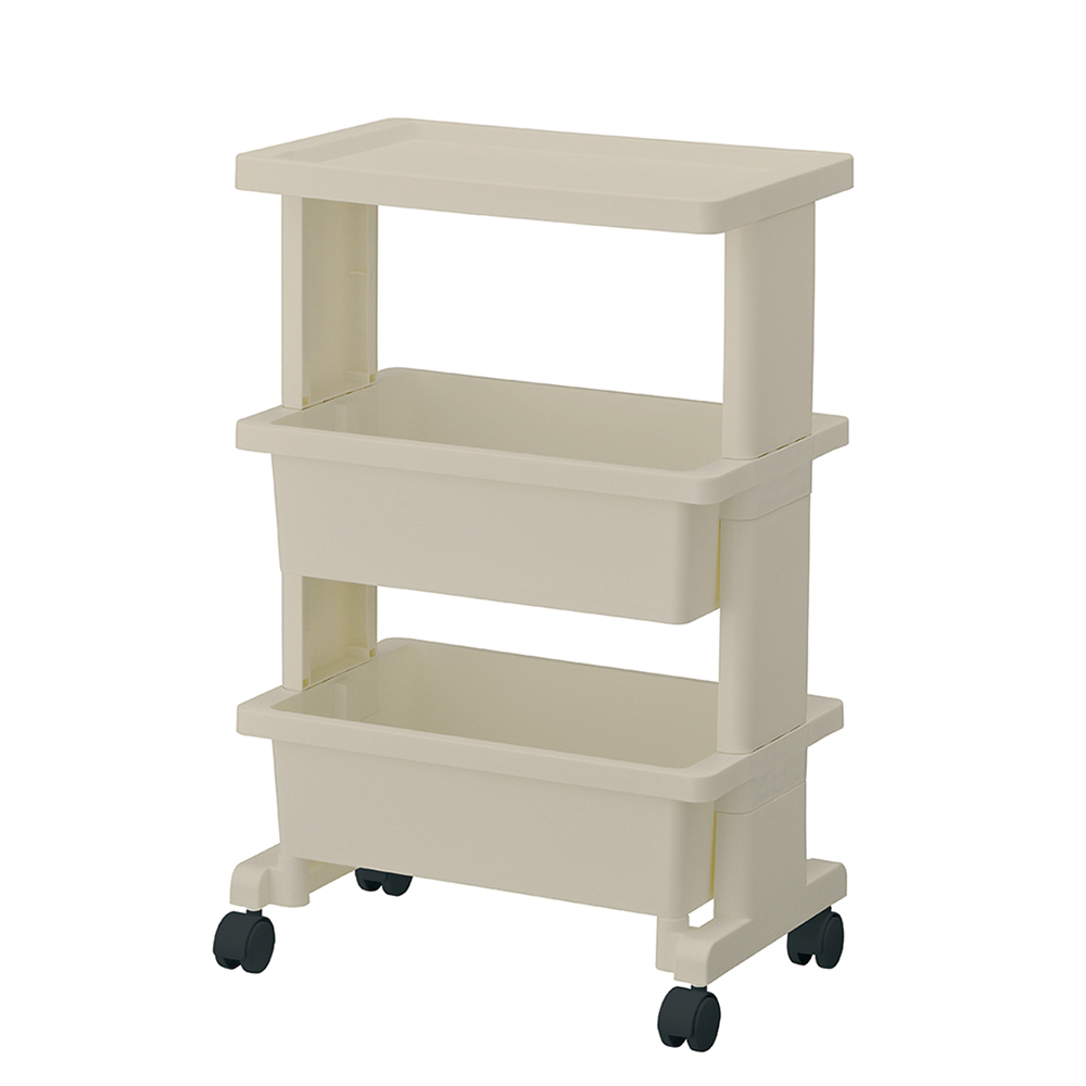 JEJアステージ キッチンワゴン テーブルワゴン ミニ3段 サイドテーブル