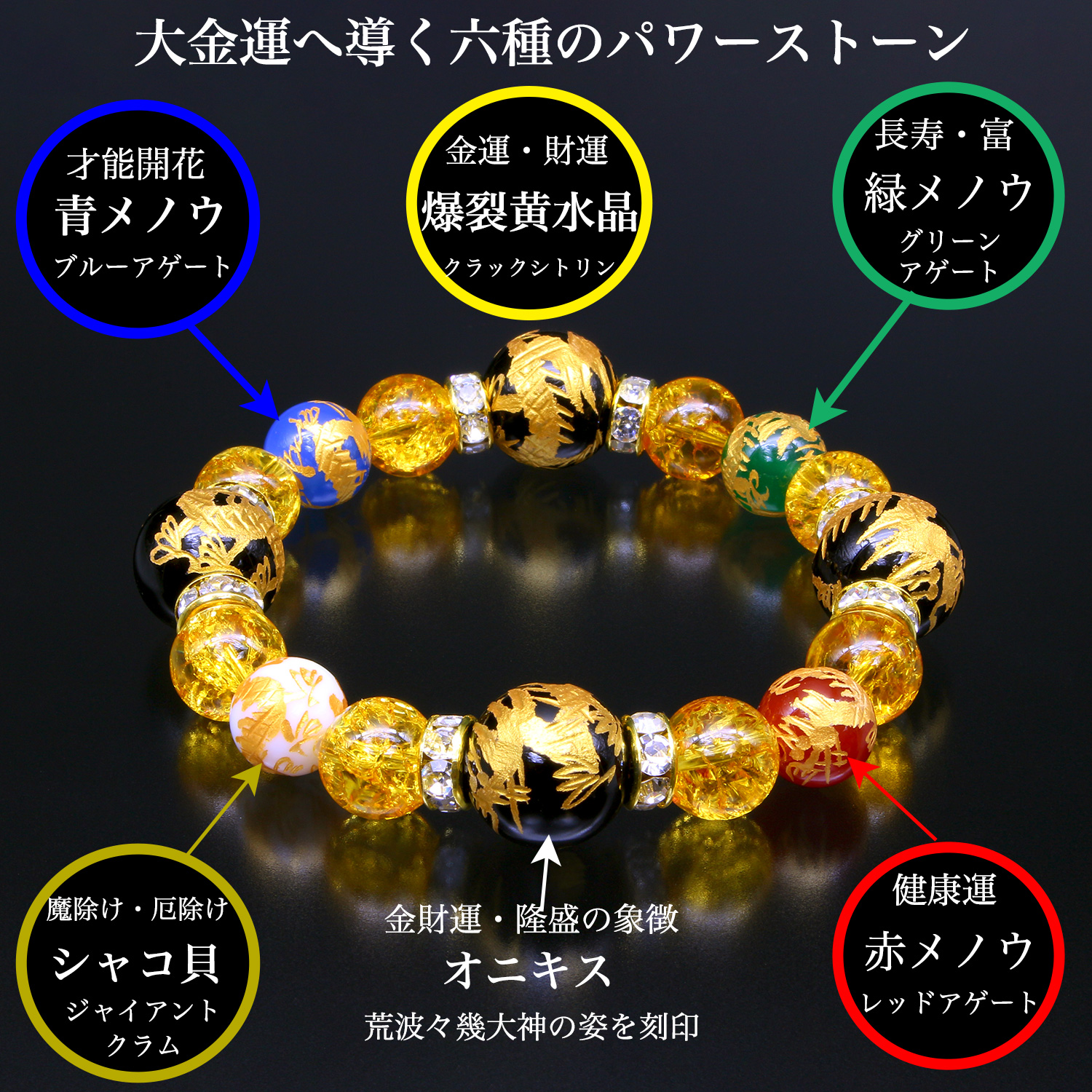 最強金運・龍神祈祷ブレスレット BL_2335‐金吾龍神社 ブレスレット 赤