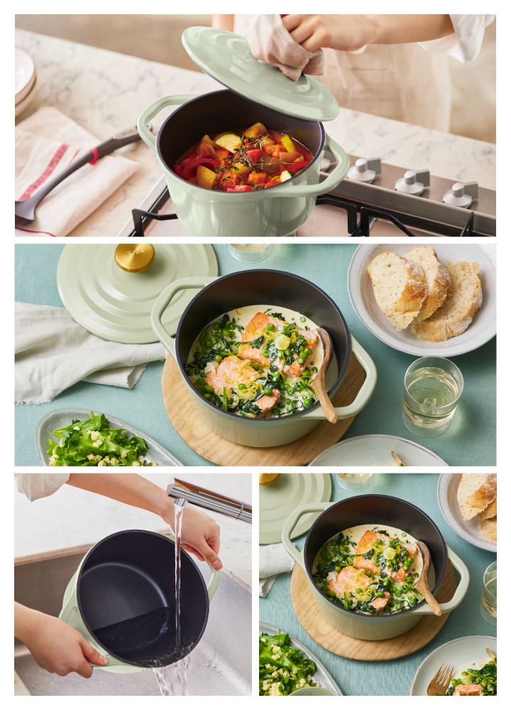 T-fal（ティファール） キャストライン エアココット セージグリーン