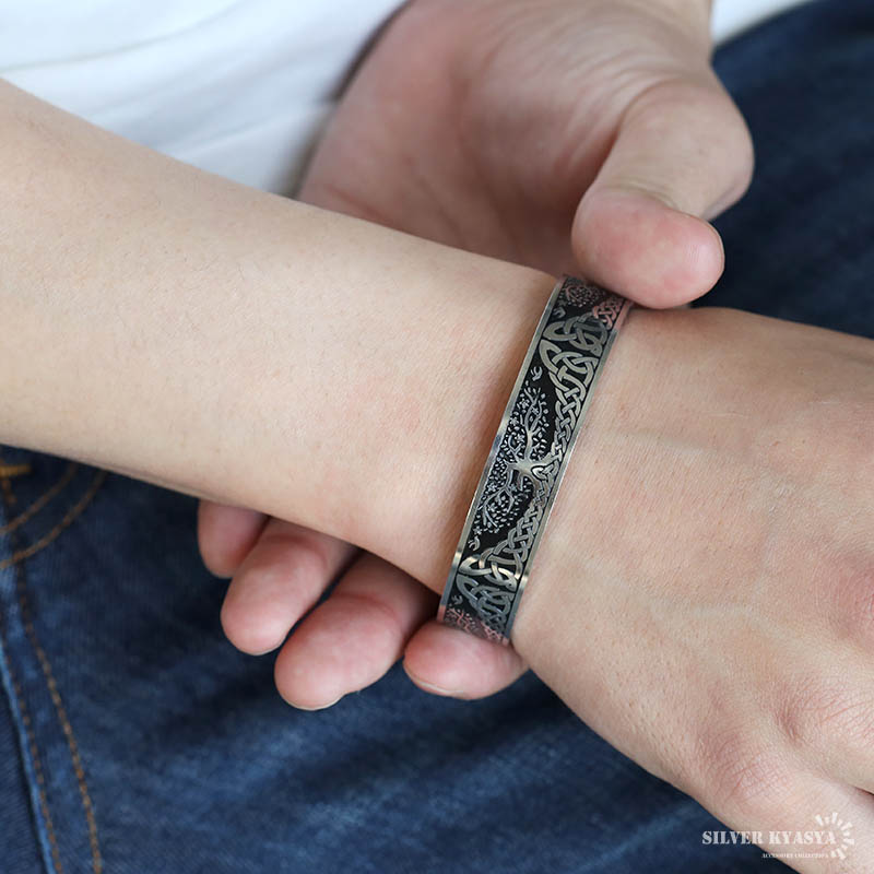 ステンレス ケルト文様バングル ユグドラシルバングル メタルバングル