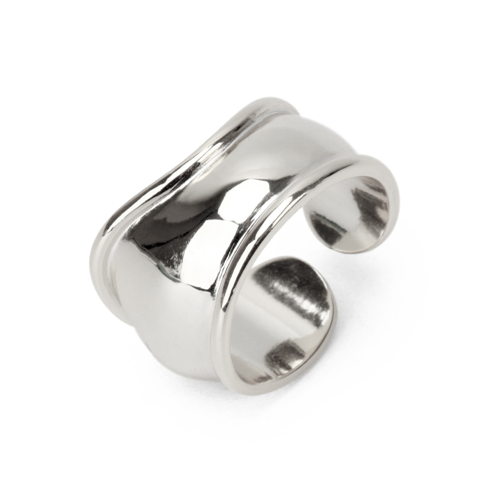 シルバー925 ワイドリング 指輪 太め 太幅 フリーサイズ 鏡面仕上げ