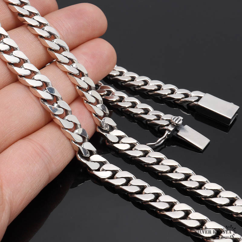シルバー925 喜平チェーン ネックレス 幅8mm 50cm 喜平ネックレス 太め