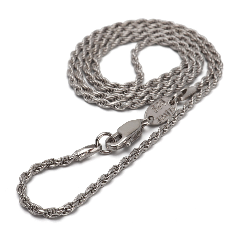 シルバー925 ロープチェーン ネックレス 幅2mm 60cm 燻し加工 silver 2