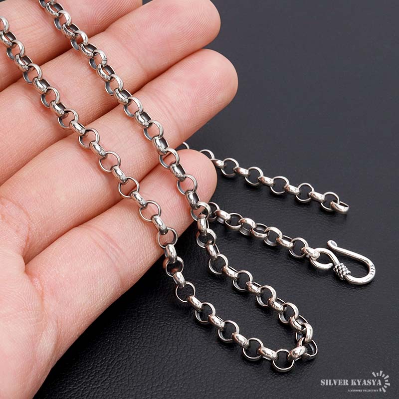 シルバー925 ロールチェーン ネックレス 幅5mm 60cm ネックレス