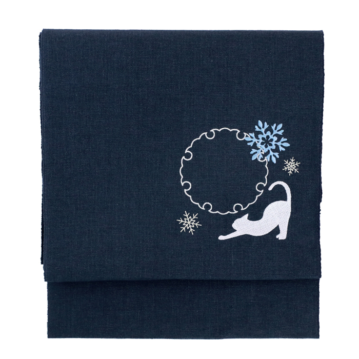 KYOETSU（京越） (日本製 名古屋帯 麻 刺繍入り) お仕立て上がり洗える