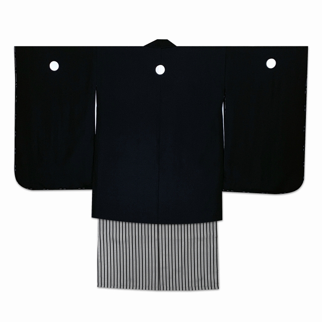 京都室町st. 七五三 5歳 男の子用 黒紋付着物 羽織袴セット 紋付袴