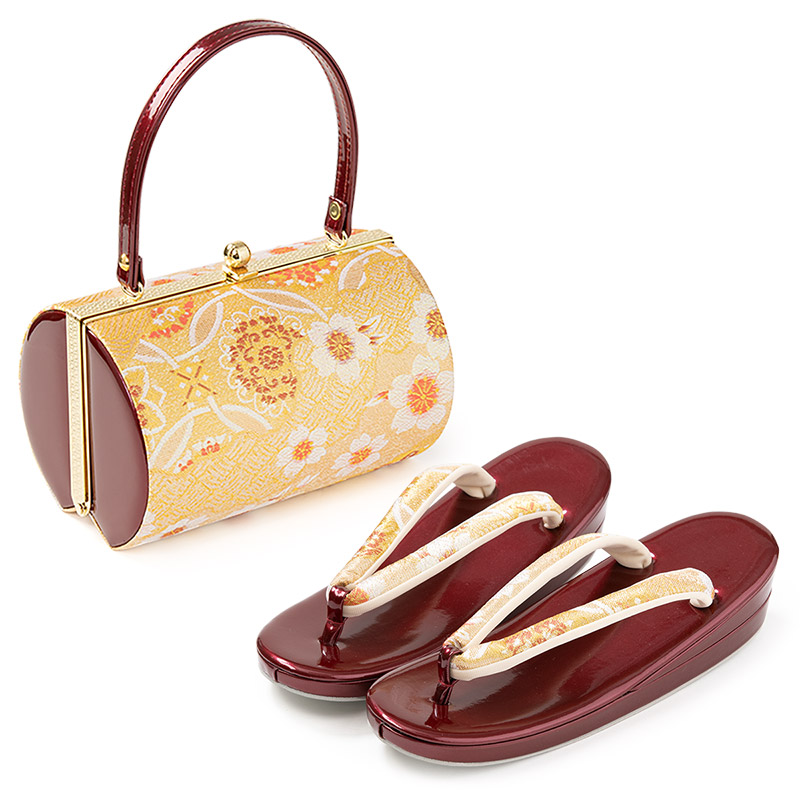 草履バッグセット 成人式 結婚式 フォーマル エナメル 金襴 S M L LL
