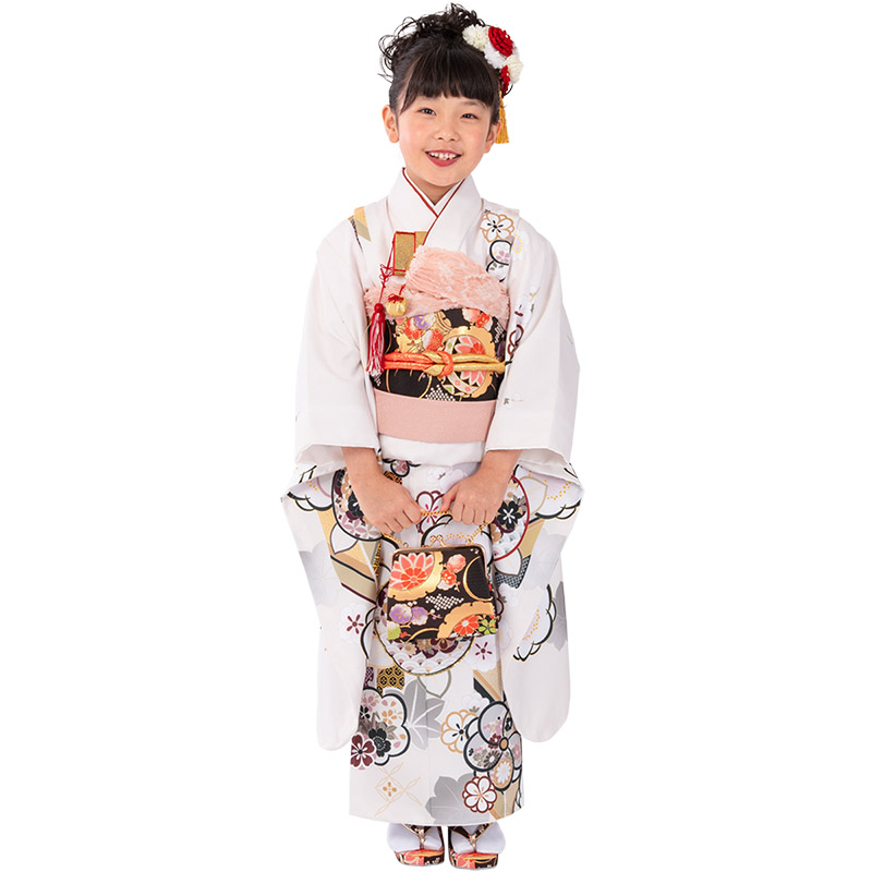七五三 着物セット 女の子 7才 7歳 フルセット 絵羽柄 古典柄 四つ身