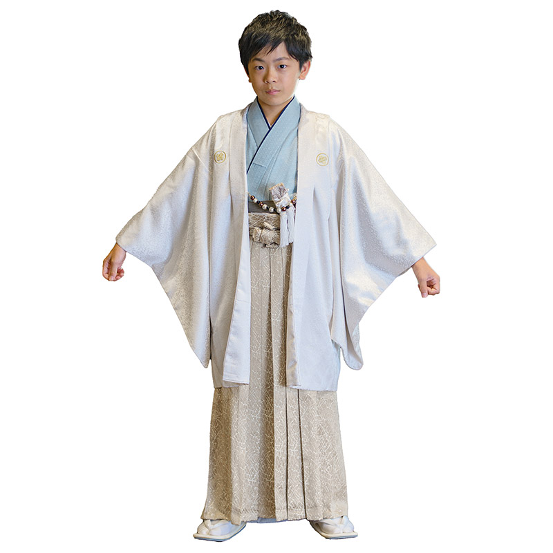卒服 卒業式 小学校 男の子 着物 袴セット ブルー モカベージュ オフ白