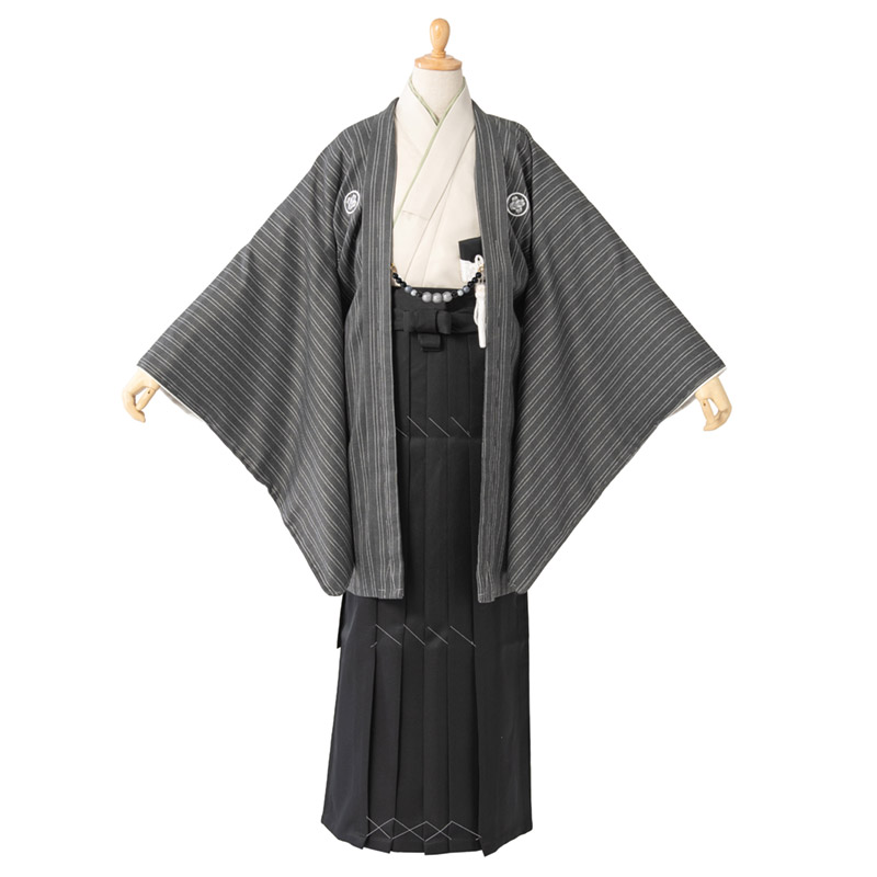 卒服 卒業式 小学校 男の子 紋付着物 袴セット 緑 ベージュ グレー 黒