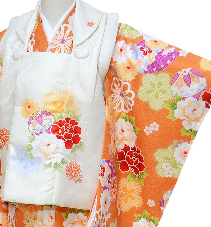 七五三 着物 3歳 女の子 被布セット 花うさぎ ブランド クリーム