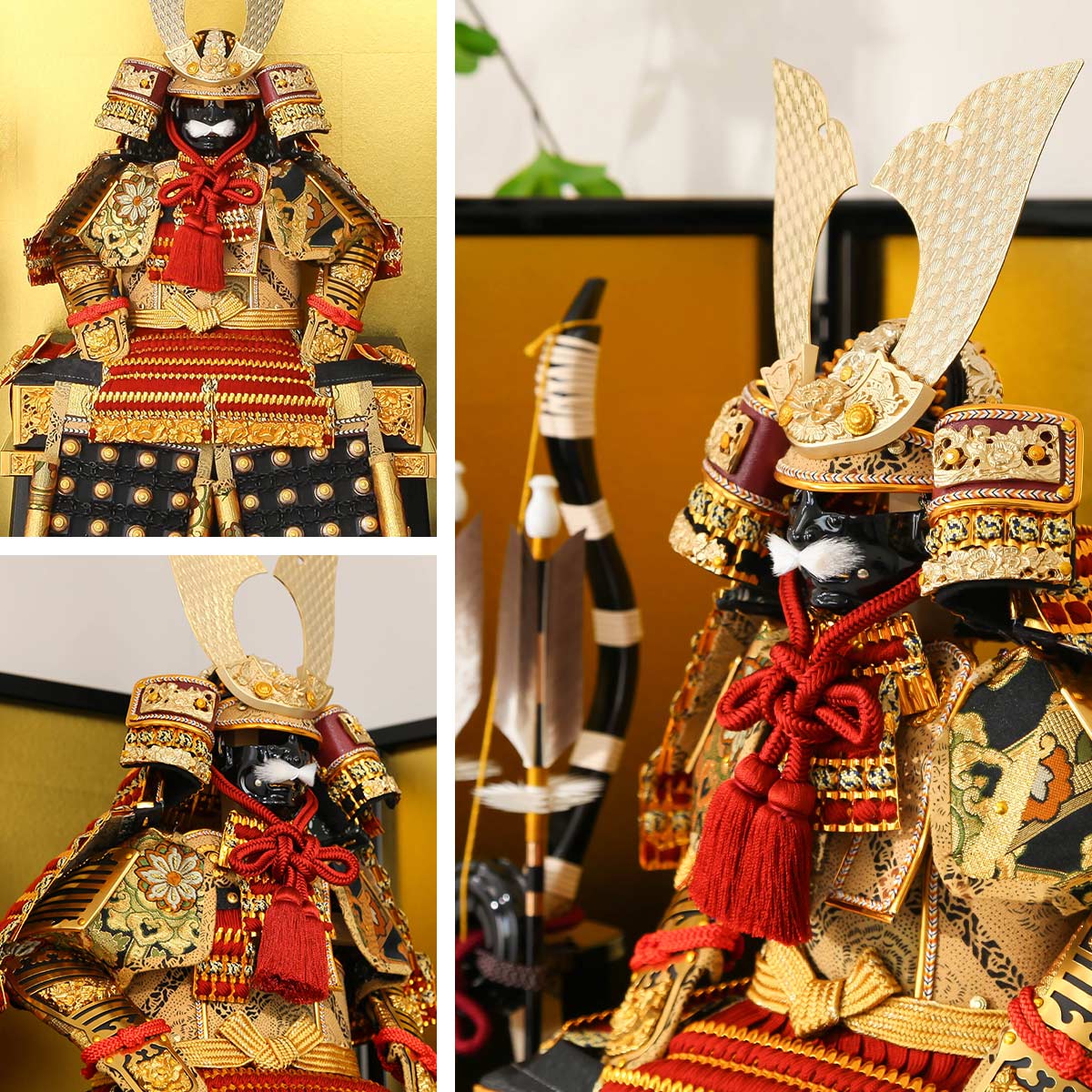 3/11まで☆全品P3倍＆クーポンあり】五月人形 鎧飾り 5号 華山 金屏風