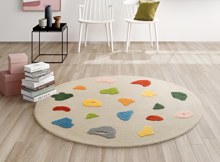 東リ（TOLI） ラグ 防ダニ ラグ 148x148cm 日本製 ラグマット カラフル