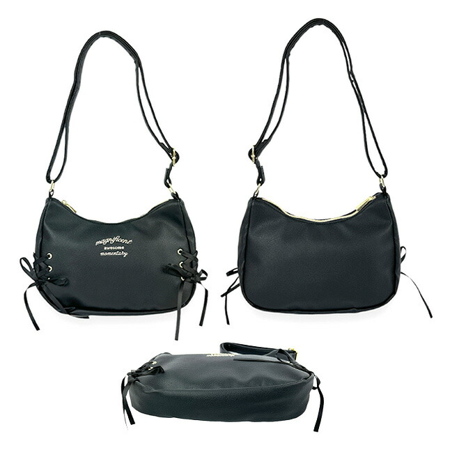 ショルダーバッグ 女の子 子供 キッズ A5 無地 レースアップ 女子 大人