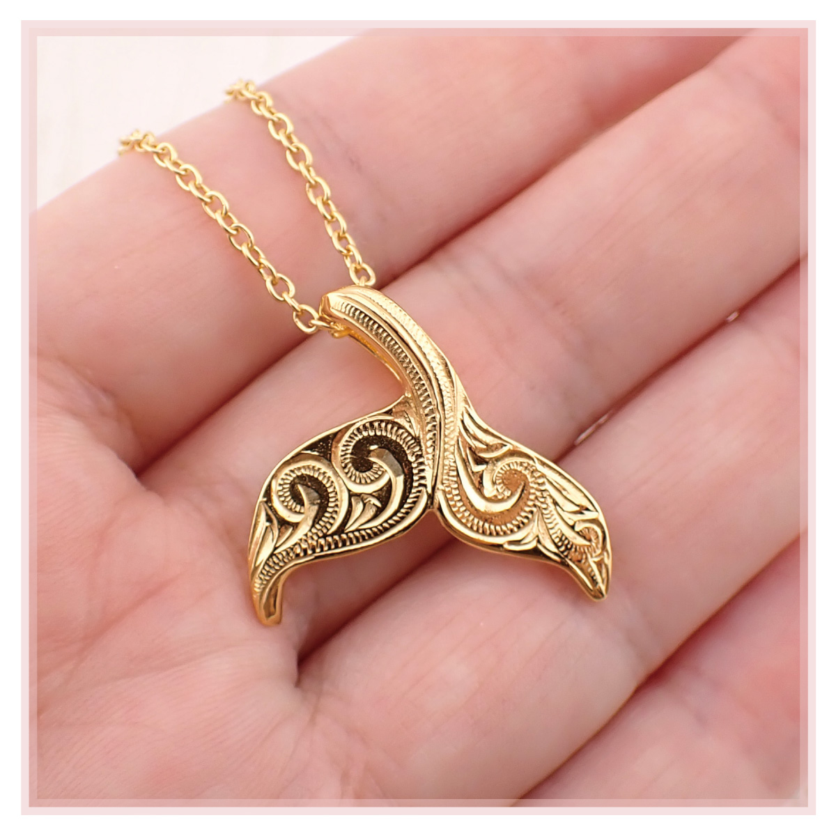 クジラの尾 くじら 鯨 アニマル スクロール 波 金属アレルギー対応 お