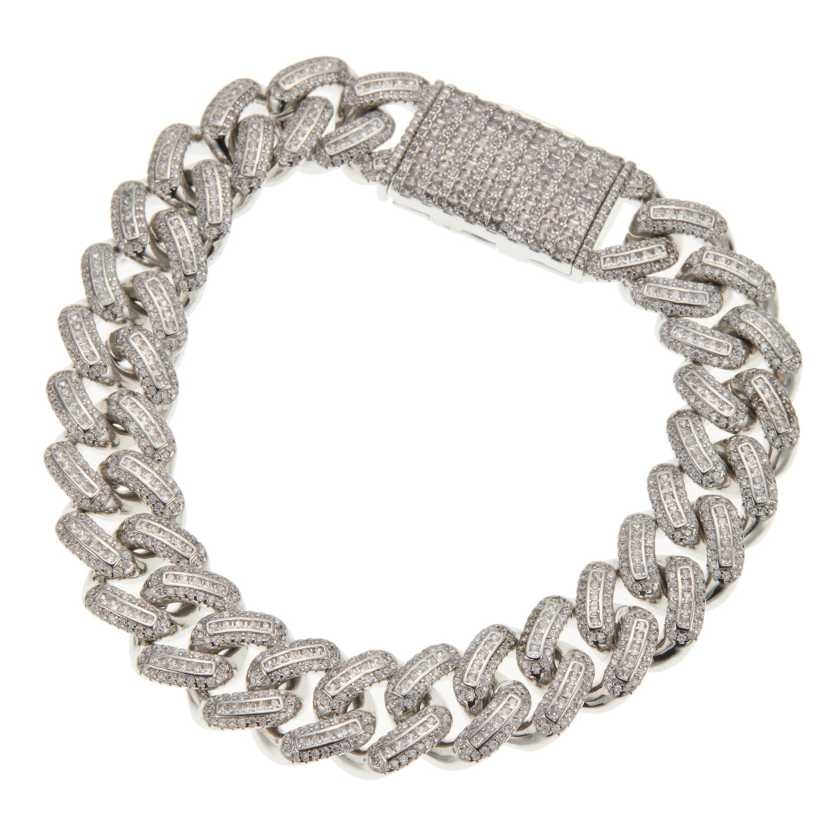 キューバンリンクチェーン ブレスレット メンズ サージカル ジルコニア