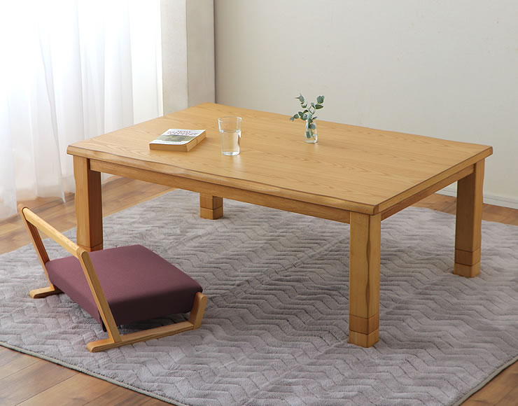 協立工芸 家具調コタツ・こたつ 長方形 120cm幅 木製（タモ材） : 家具