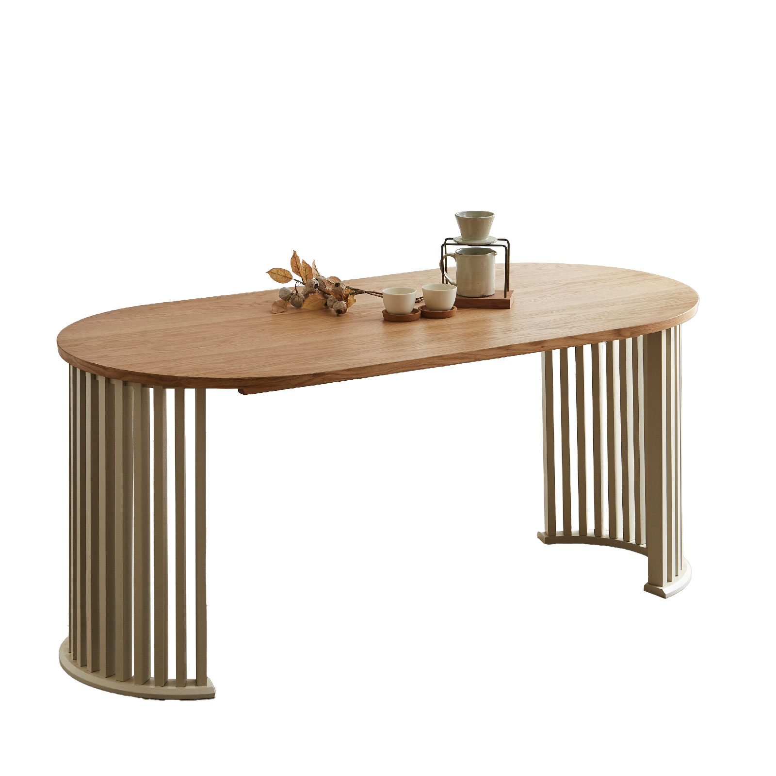 KAGUCOCO ダイニングテーブル 4人 丸 テーブル 単品 160 4人 楕円 4人