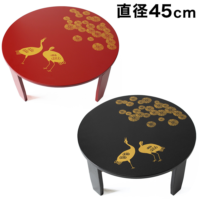 和風カフェテーブル 幅60cm 漆器 うるし 漆塗り 古風 折りたたみ