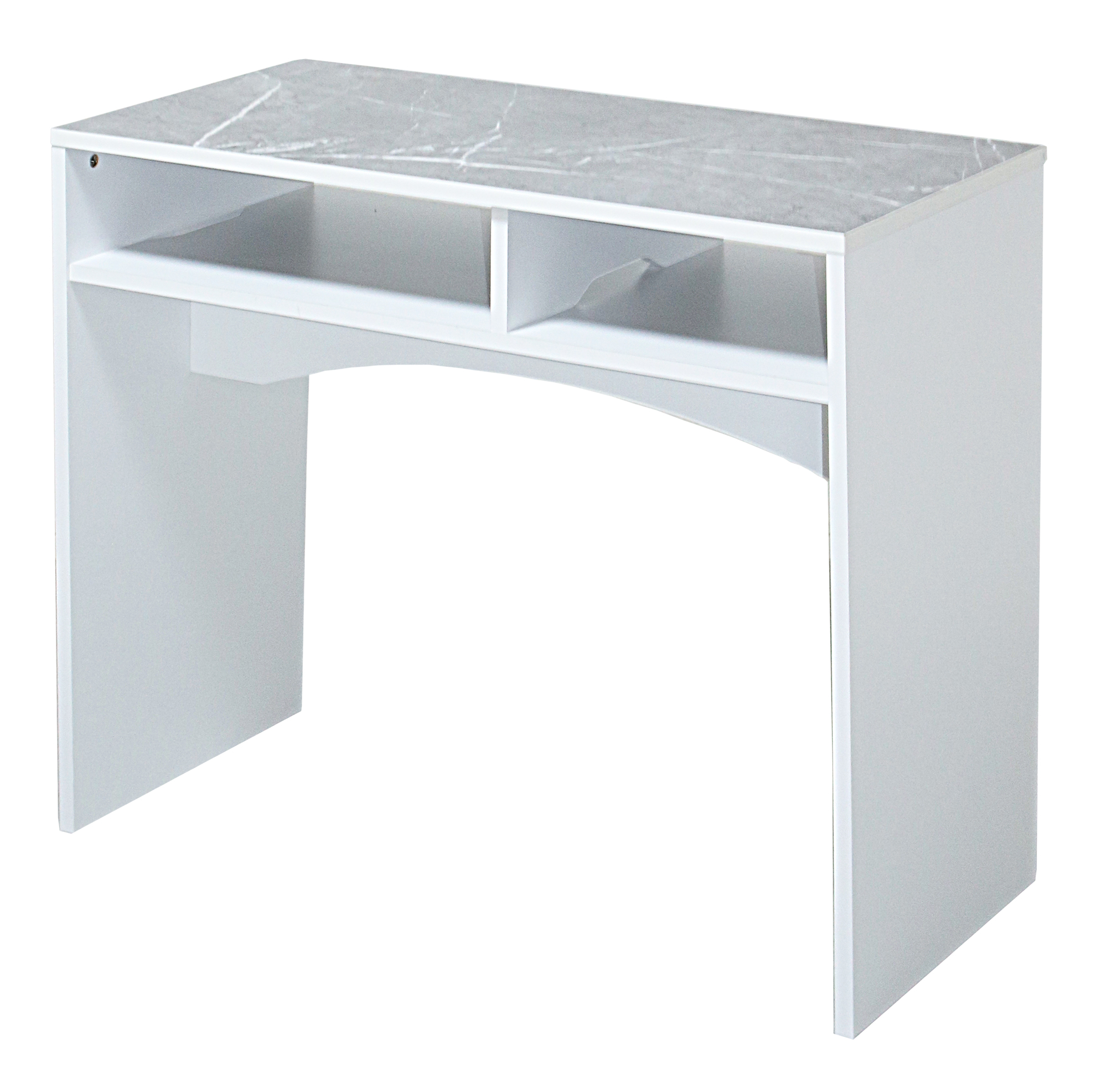 ネイルデスク ネイルテーブル 大理石柄 幅90cm 奥行45cm 収納付き