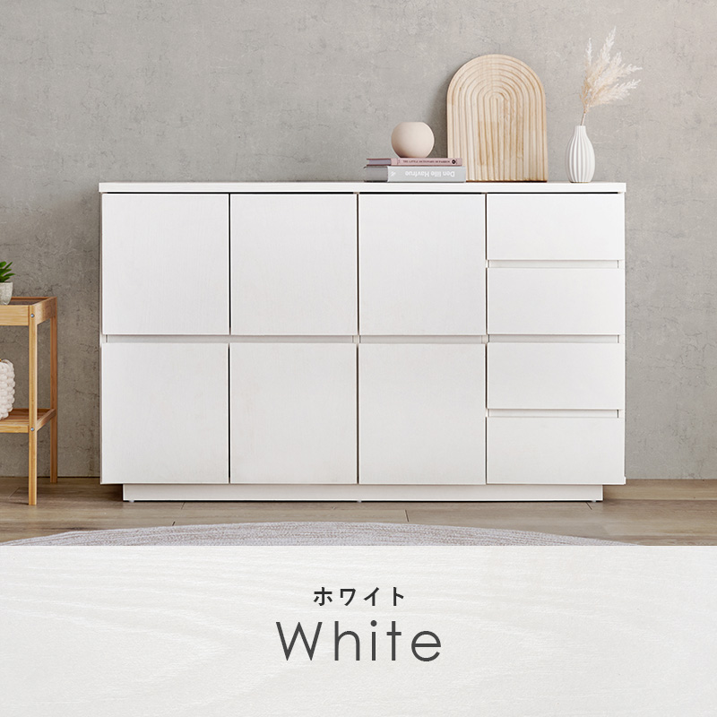 HAGiHARA（萩原） キャビネット 木製 白 北欧 サイドボード リビング