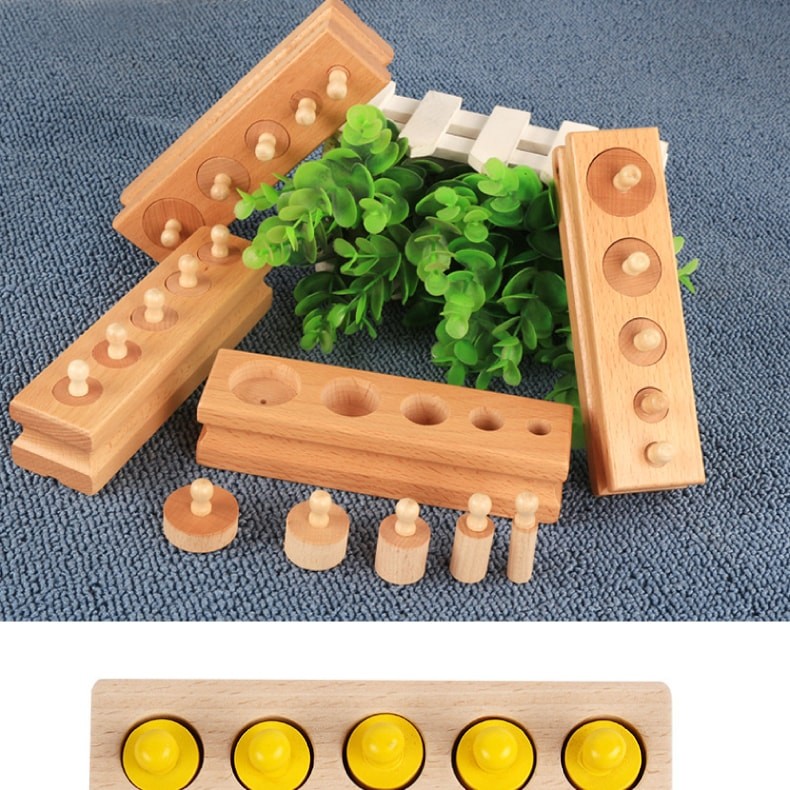 モンテッソーリ教育 知育玩具 円柱さし 4種類セット マルチカラー