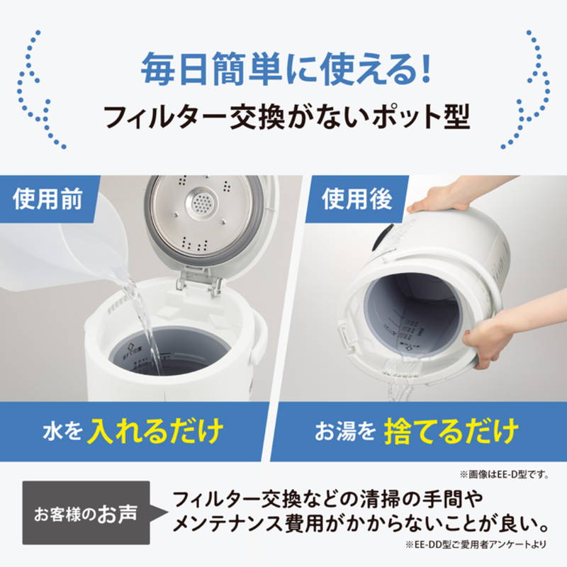 象印（ZOJIRUSHI） 加湿器 スチーム式 お手入れ簡単 蒸気スチーム式