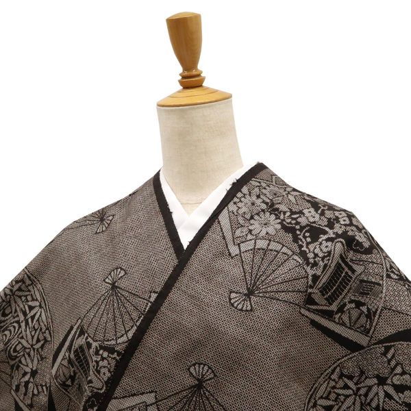 大島紬 武宮絹織物 仕立て付き 泥大島 着物 正絹 コート 羽織 反物 袷