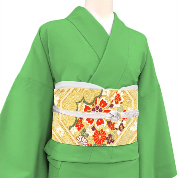 袋帯 振袖用 浅田叡一織物 仕立て上がり 金色 振袖帯 正絹 西陣織