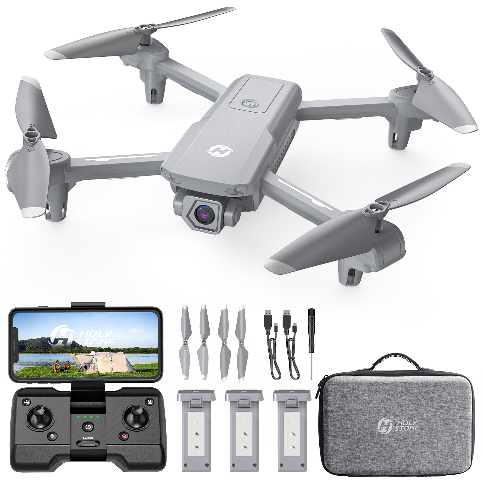HOLY STONE ドローン カメラ付き 100g未満 GPS搭載 申請不要 屋外 小型