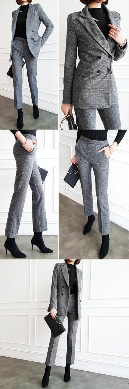 セットアップ レディース スーツ ジャケット グレンチェック チェック