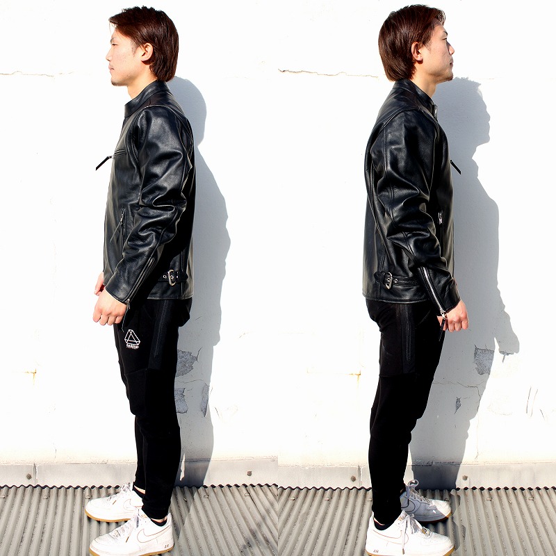 本革 牛革】シングルライダースジャケット メンズ レザージャケット 革