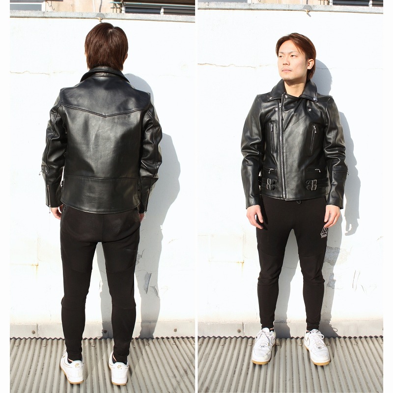 本革 牛革】UKタイプ ダブルライダースジャケット メンズ レザー