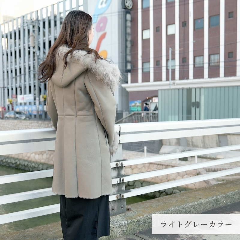 ムートンコート レディース 本革 ラム ダブルフェイス ロングコート